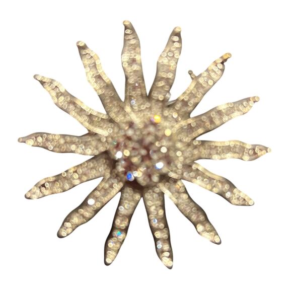 Ariana & Bardo Clear Rhinestone Large Silver Tone Sun Celestial Vtg Brooch 2" - Picture 2 of 3